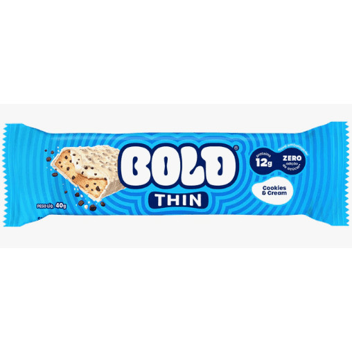 Barra de Proteína BOLD THIN Unidade 40g - Cookies and Cream