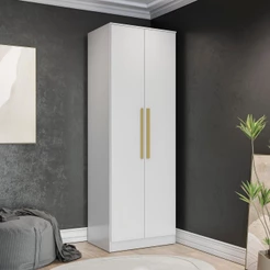 Guarda-Roupa 2 Portas 2 Cabideiros Kappesberg Adapt Branco 80cm