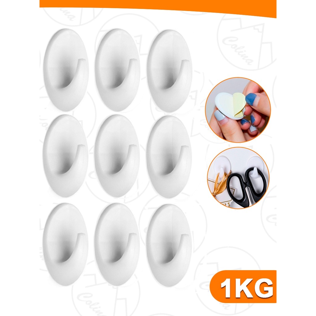 Kit 9 Und Ganchos Ovais De Parede Adesivo Plástico Toalha Cozinha Banheiro  Nano Shop