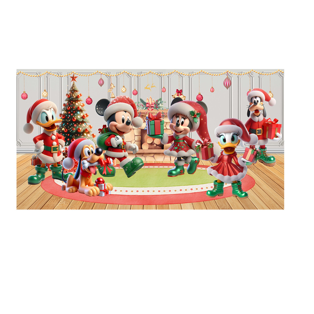 Painel Retangular tecido subl NATAL DO MICKEY  2,20m (L) x 1,60m (A)