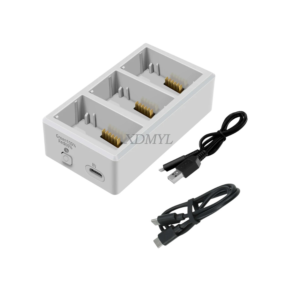 Hub Carregador 3 em 1 para Baterias de Drone DJI Mini 3/4 Pro