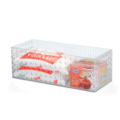 Organizador Transparente 35cm 5,3L Poliestireno Linha Evolutiva Ideal Armário Geladeira Arthi