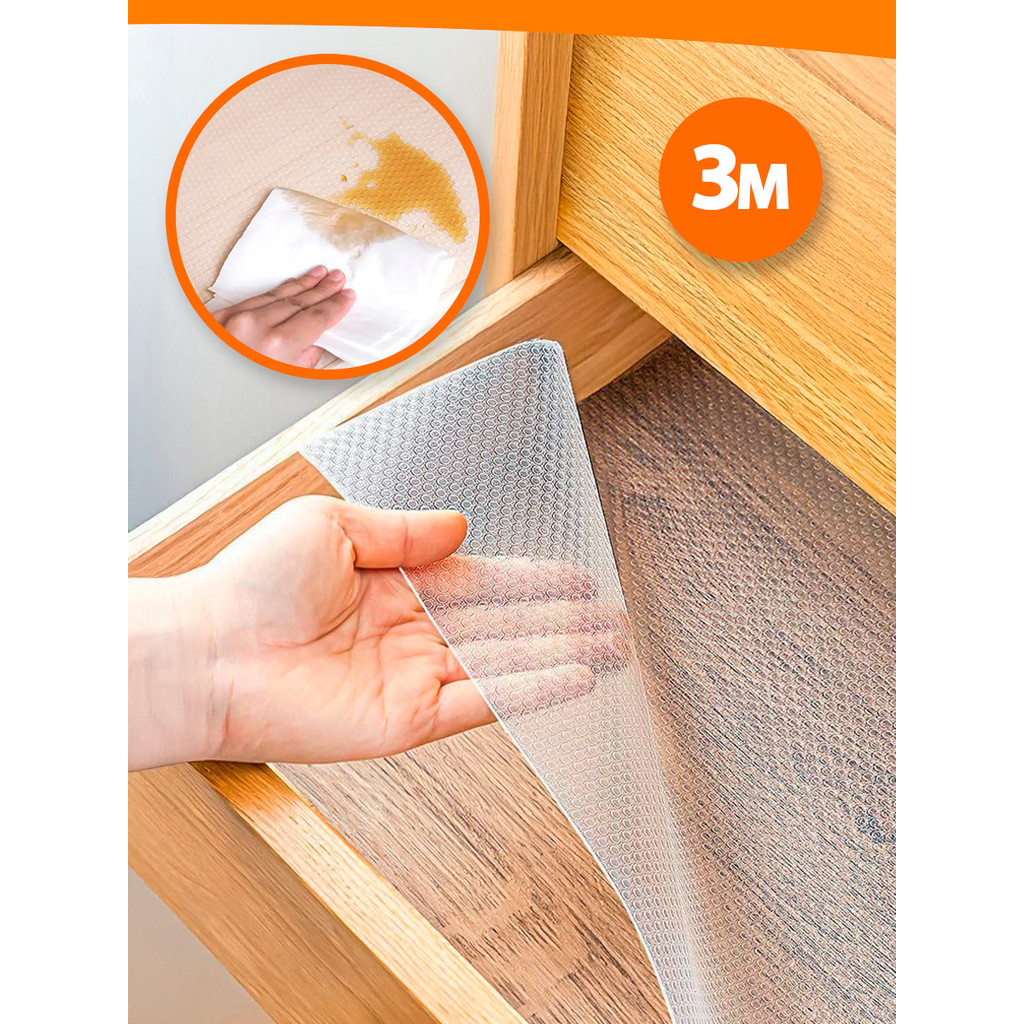 Forro Lavável Para Pia, Gavetas e Armários - Tapete Antiderrapante 3m x 30cm  Nano Shop