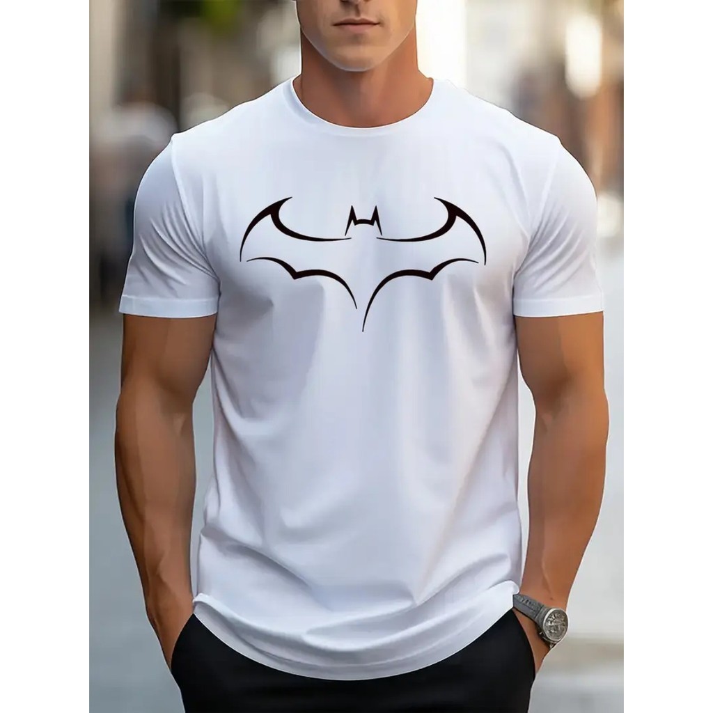 Camiseta Masculina Estampada Batman Morcego Novidade Camisa 100% Algodão Estilosa