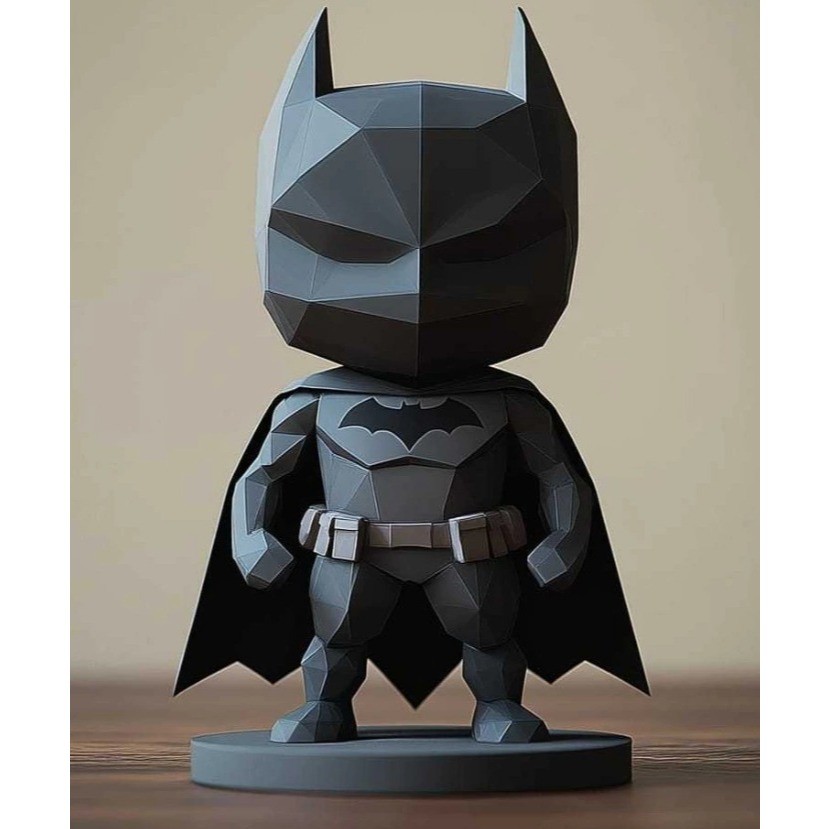 Miniatura Batman Low Poly 3D Cavaleiro das Trevas – Decoração Geek e Moderna