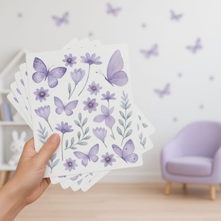 Adesivo de Parede Borboletas e Flores Decoração Delicada para Quarto Infantil Feminino em Oferta na Shopee