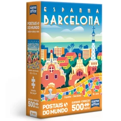 QUEBRA CABEÇA NANO ESPANHA BARCELONA POSTAIS DO MUNDO 500 PEÇAS PEQUENA TOYSTER PUZZLE PAISAGEM OBRA