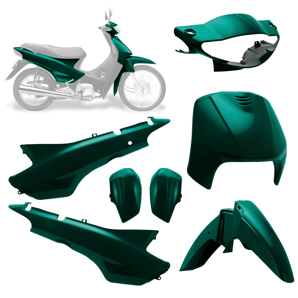 Kit Plástico Carenagem  Biz 100 1998 1999 2000 2001 2002 2003 2004 2005 Completa 5 Peças