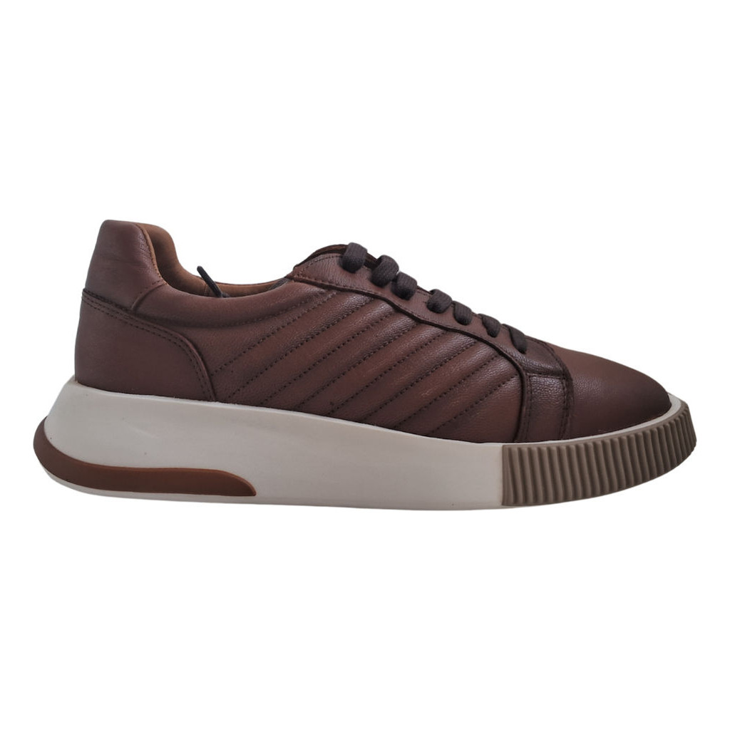 Tênis Sneaker Wizzor Monaco Marrom Couro