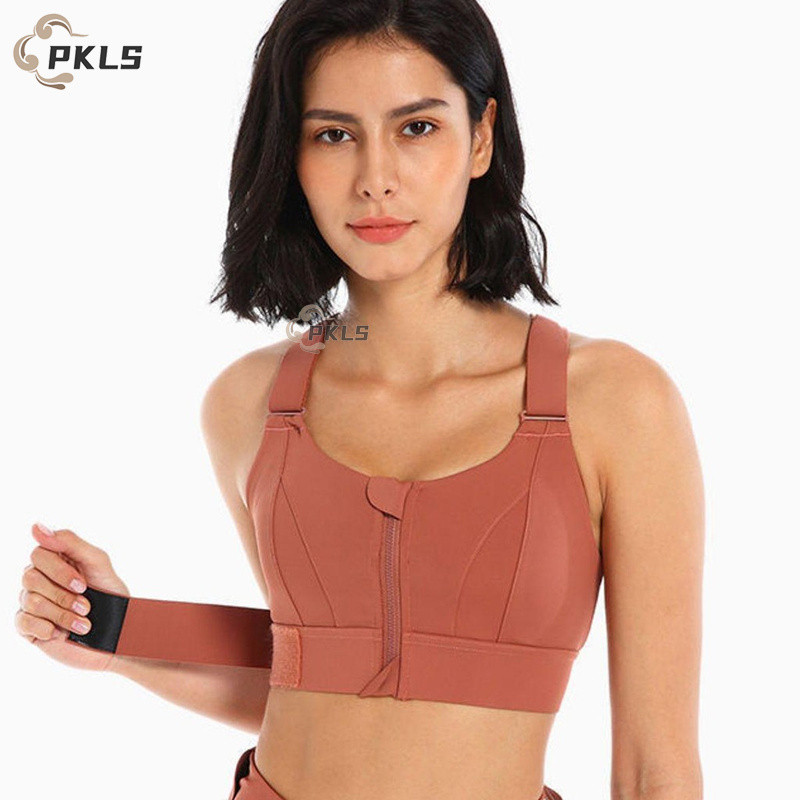 Novo Mulheres Sports Bras Topp Alto Impacto Esportivo C/ Ziper Treino Academia Corrida