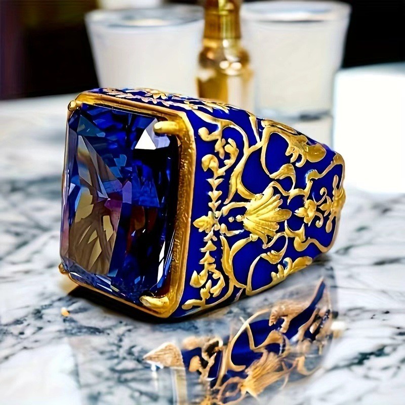 Anel Masculino Vintage Runa Cubo Zircão Para Presentes De Festa Masculinos , Acessórios De Joias em Oferta na Shopee