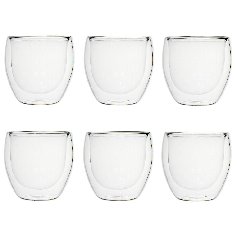 Jogo de Copo de Vidro Borossilicato para Café 180ml 6 Peças - Vista Home em Oferta na Shopee