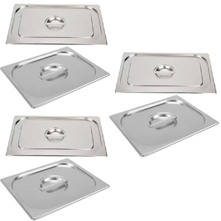 Kit 6 Tampas Cuba Gastrônomica Gn 1/4 Inox Buffet Alimentos