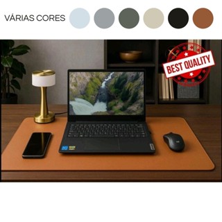 DeskPad Mouse Pad Gigante 90x40cm Luxo Courino Sintétic Preto Caramelo Marrom Branco Bege Cinza Café em Oferta na Shopee