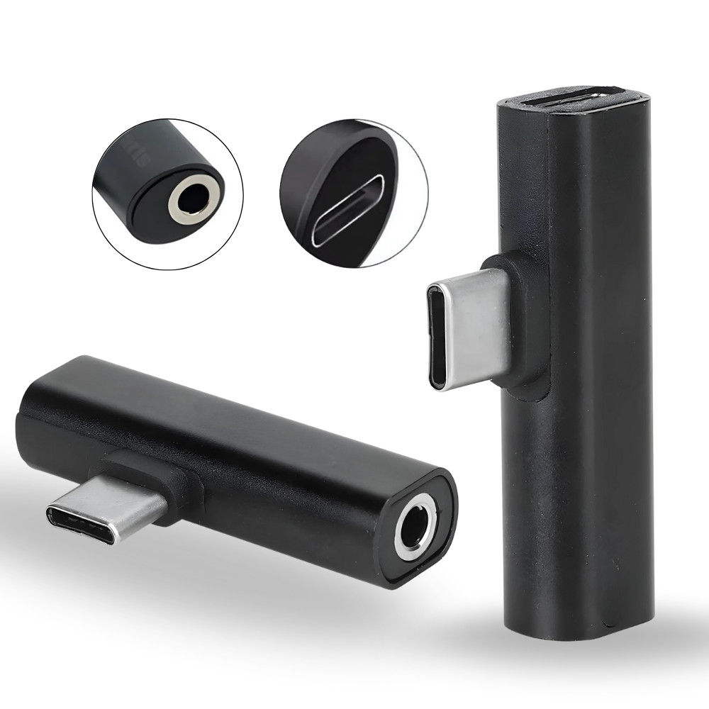 Adaptador Tipo C Macho para X 2 Tipo C Fêmea Áudio  Fone  – Não possue Chip DAC