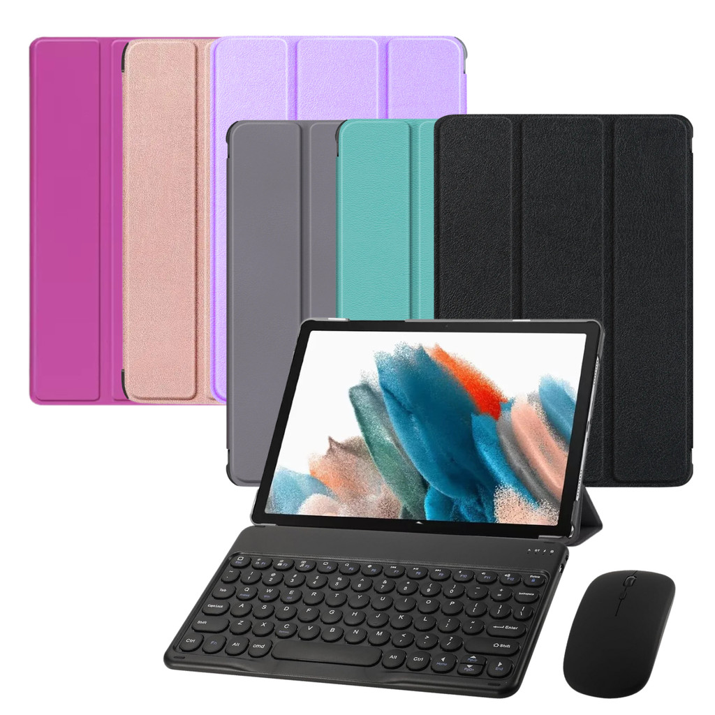 Capa Smart Case Para Tablet Samsung Galaxy Tab A9 8.7” X110 X115 + Teclado c/ Mo