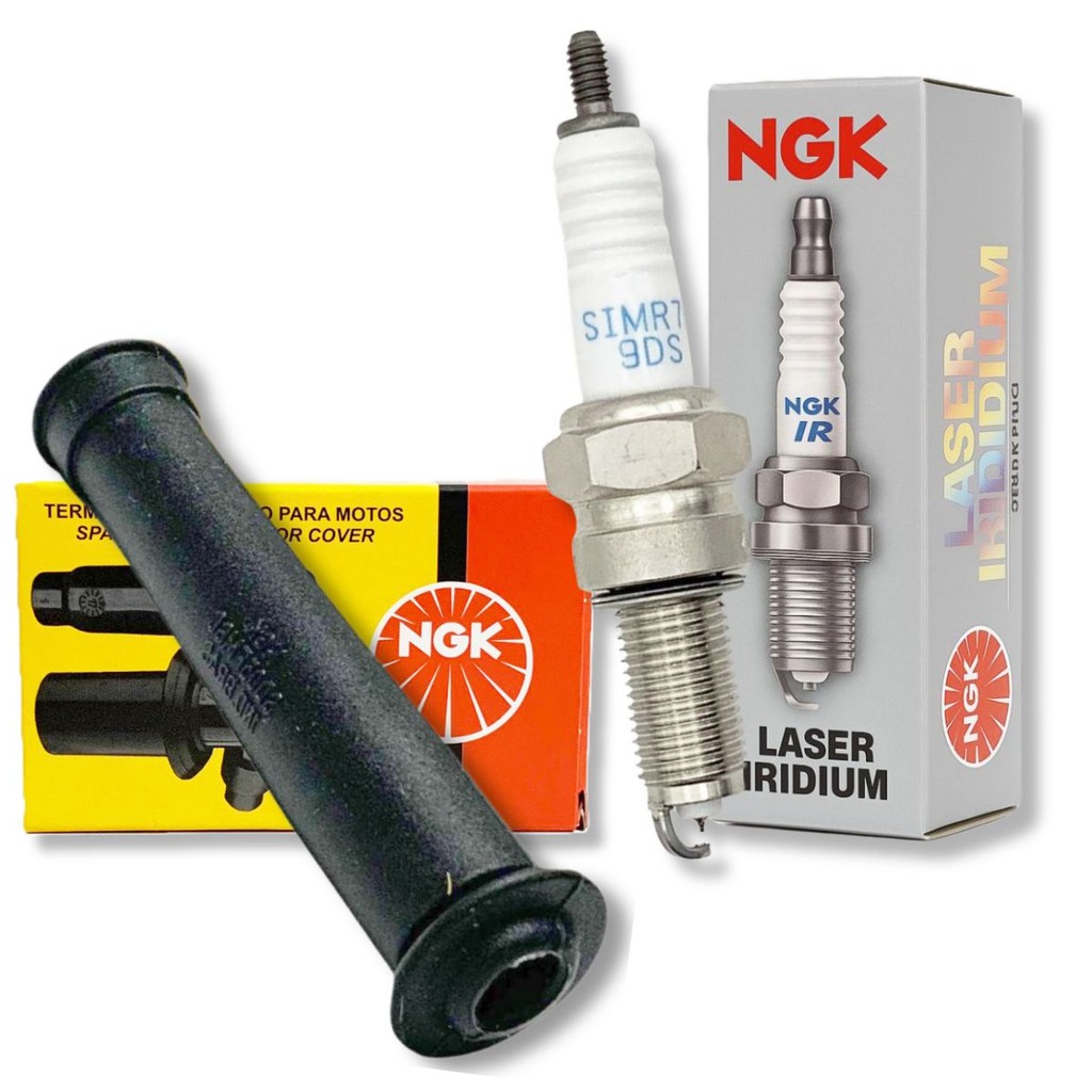 Vela Laser Iridium + Cachimbo P/ Xre 300 Cb 300R Até 2015 (Vela Fina) Ngk