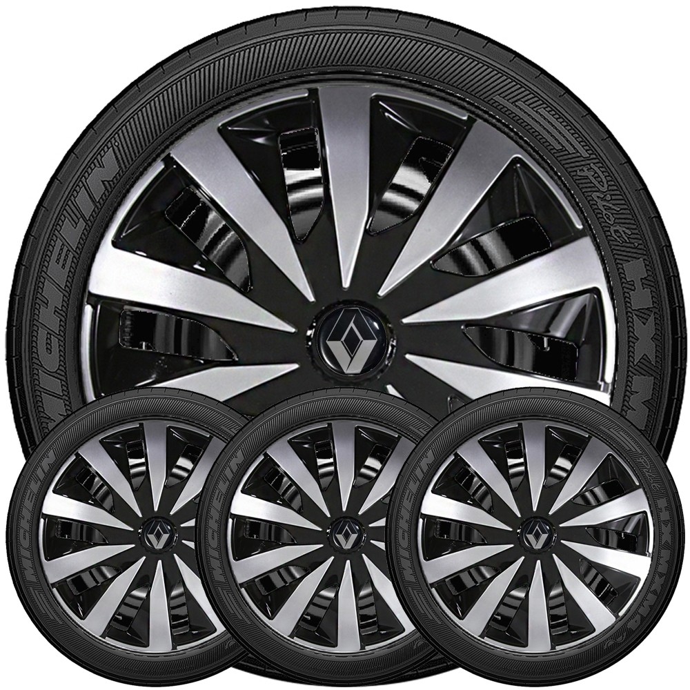 Kit 4 Calotas Esportivas Aro 15 Linha Seven Compativeis Com Clio Logan Sandero em Oferta na Shopee