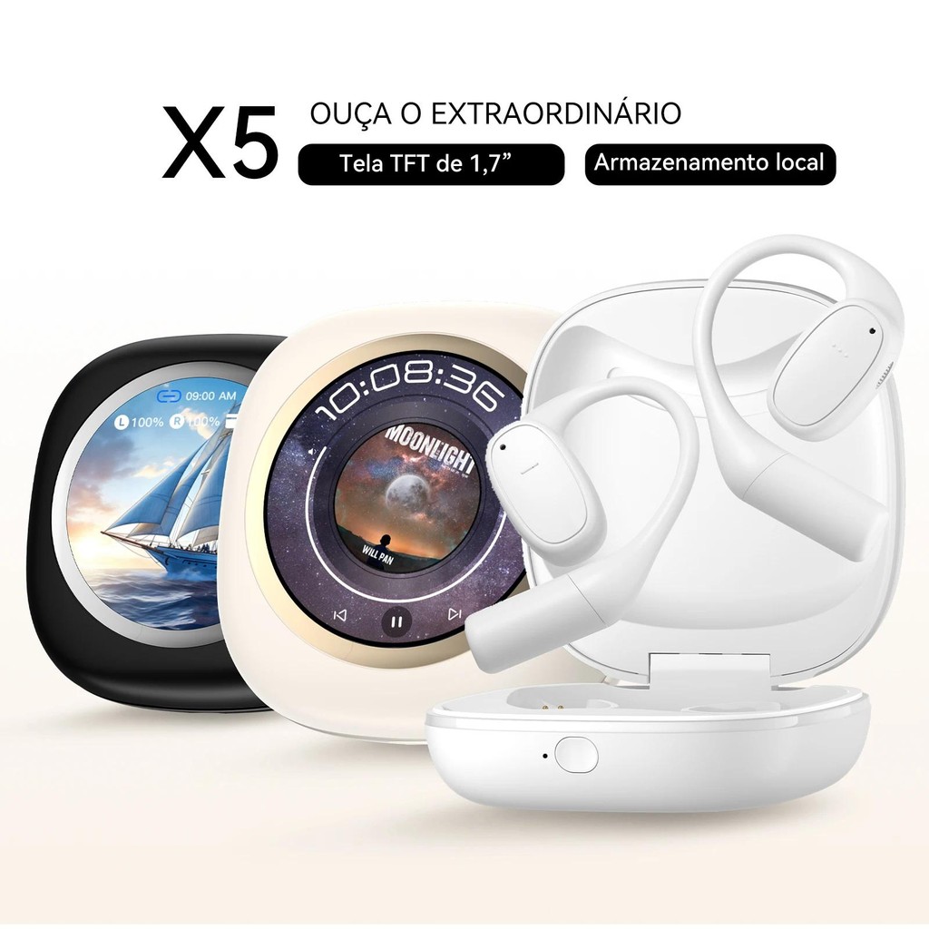 Aurafit Wireless 5.0 Bluetooth Earphone + TFT Interactive Screen, X5L LED Display TWS Stereo, Sport