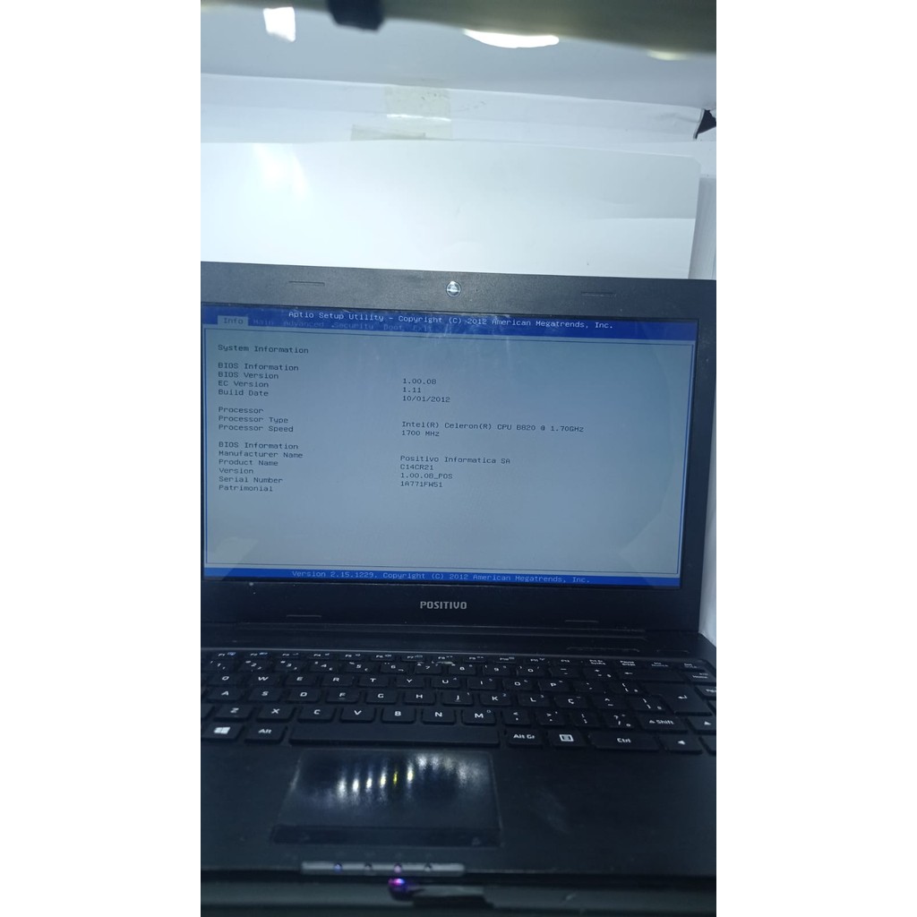 Notebook Positivo Com Defeito Unique S2065 - Defeito - C8 Cinza Tela Boa PÇ335