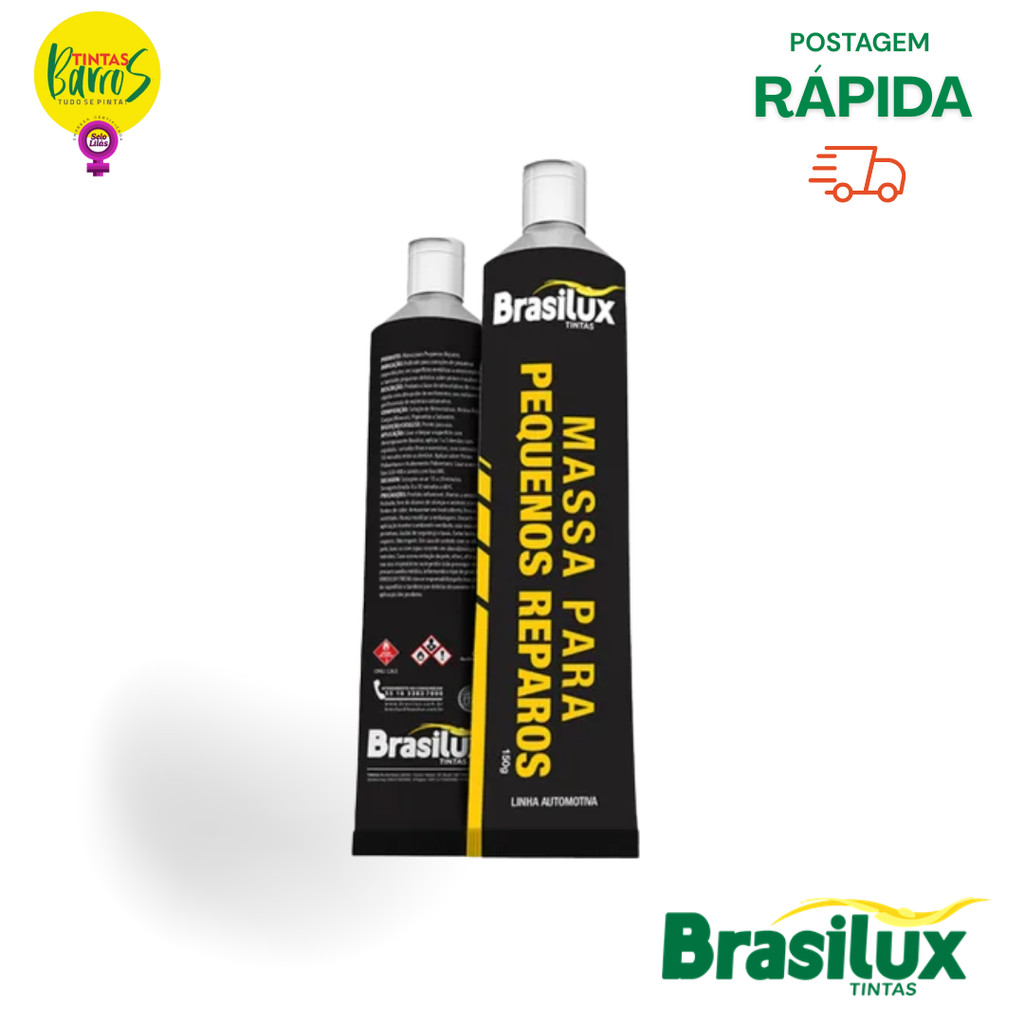 MASSA PARA PEQUENOS REPAROS BRASILUX LINHA AUTOMOTIVA 150g em Oferta na Shopee