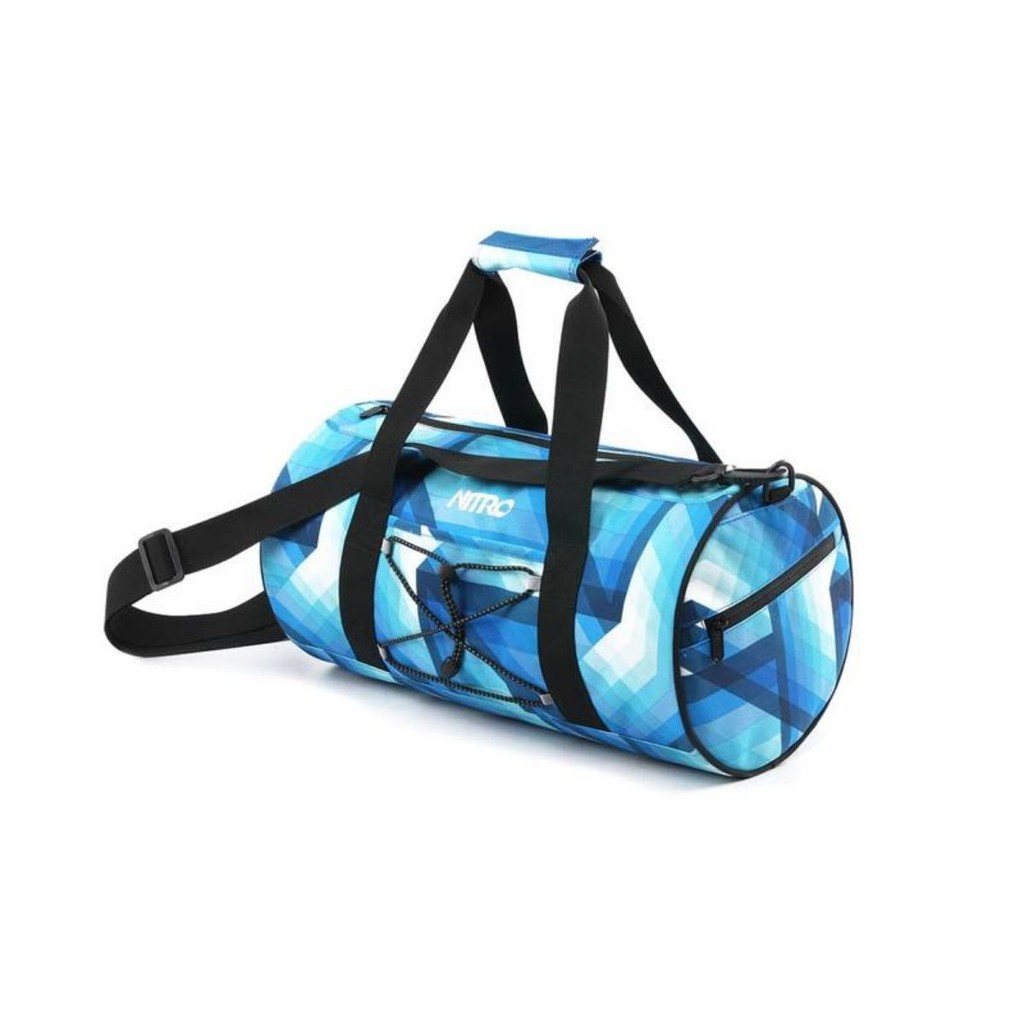 Bolsa de Viagem Azul Yes Acadêmia Alça de Mão e Transversal Bolsos Laterais Academia Treino Aula