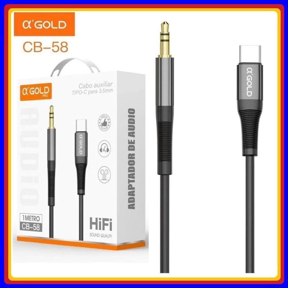 Cabo de Audio Tipo C P2 3.5 mm Auxiliar Premium USB C pra P2