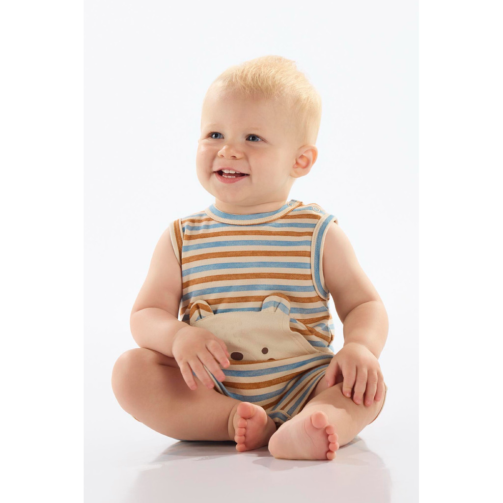 Macaquinho Listrado Bebê Menino Up Baby