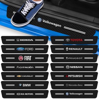 Kit 4 Peças Adesivo Soleira de Porta Carro Modelo Proteção Fibra de Carbono Anti Arranhões Varios Modelos em Oferta na Shopee