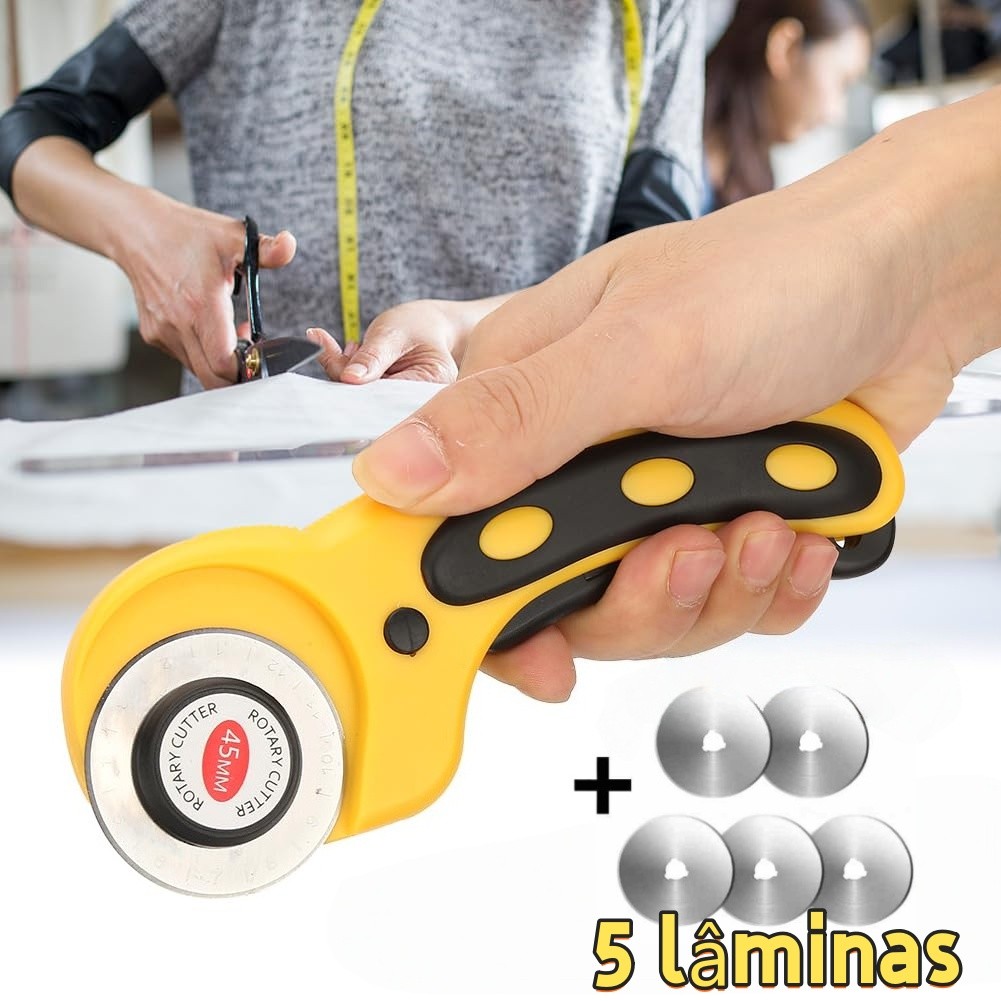 Cortador Circular 45mm + 5 Laminas Extra - Papel Tecido Eva Patchwork Artesanato em Oferta na Shopee