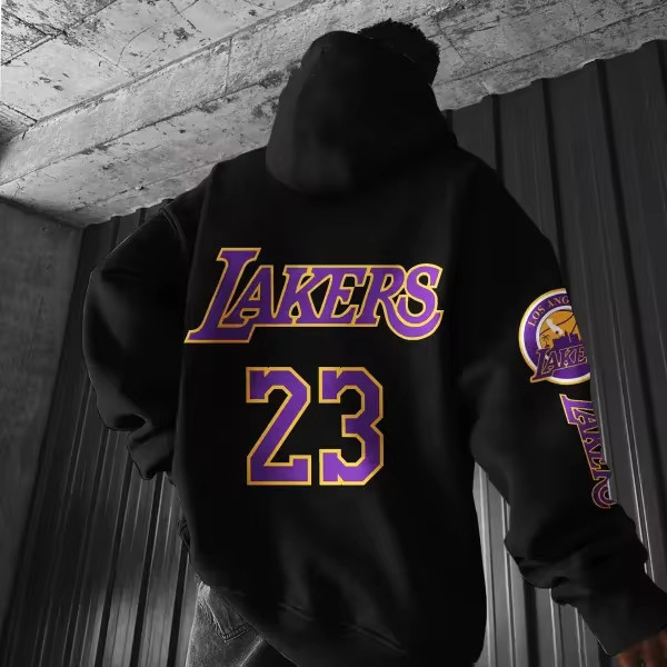 Moletom Canguru Com Capuz Basquete LA Streetwear Personalizado em algodao unissex