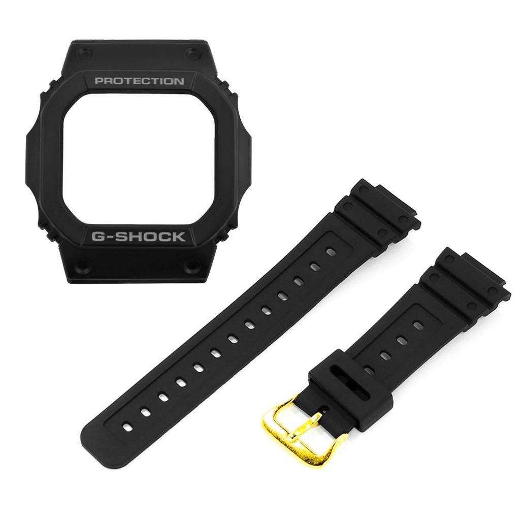 Kit Ant Shock Pulseira + Bezel Casio G-shock DW-5600E Preto Fivela Pronta Entrega
