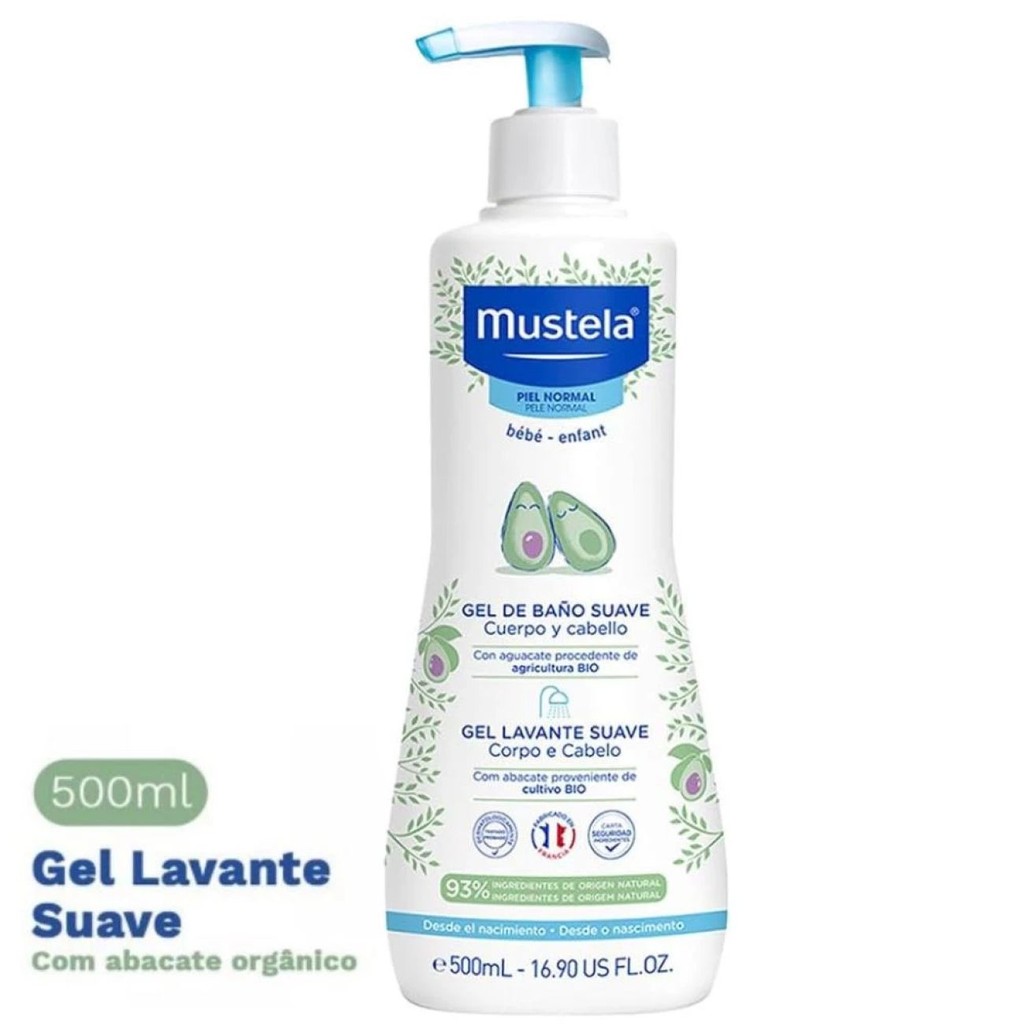 Gel de Banho Mustela Bebê Suave Corpo e Cabelo 500ml
