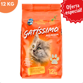 Areia Sanitária Higiênica Natural Argila para Gatos Premium Gatissimo Perfumada Grãos Médios 12Kg em Oferta na Shopee