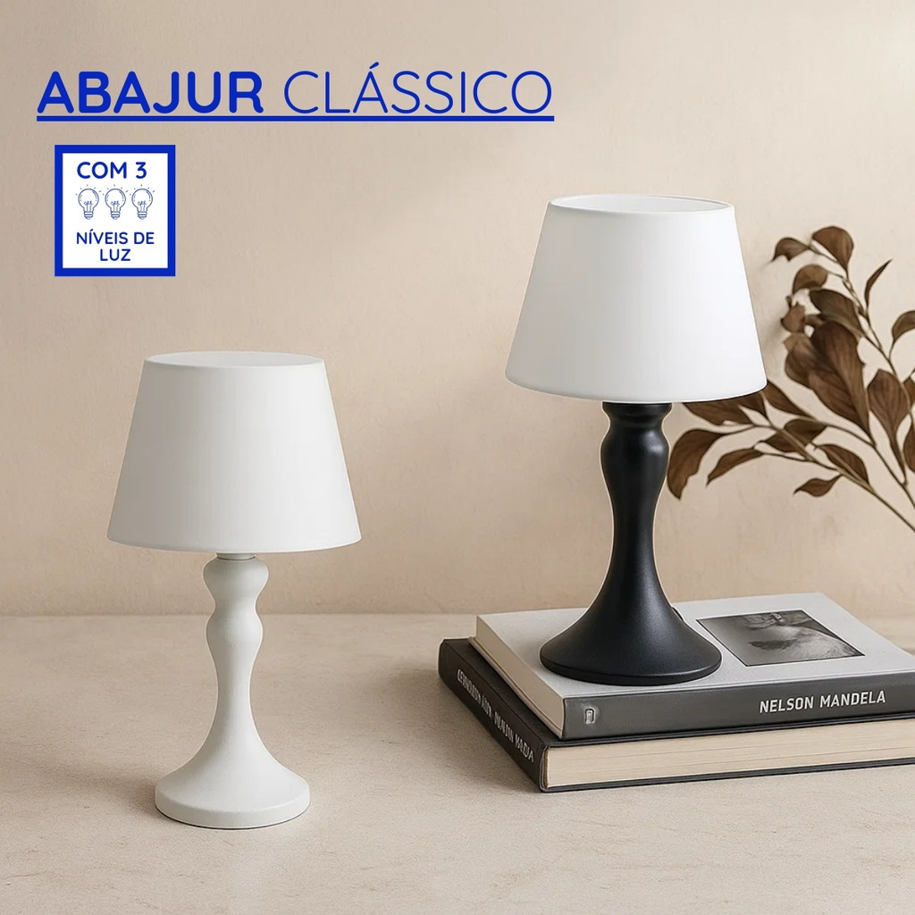 Abajur Clássico Decoração Quarto Sala Lumiaria Led em Oferta na Shopee