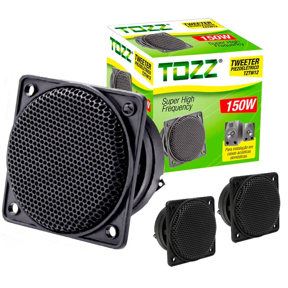 Kit C/2 Peças Tweeter Piezo Elétrico Quadrado 75rms Tozz em Oferta na Shopee