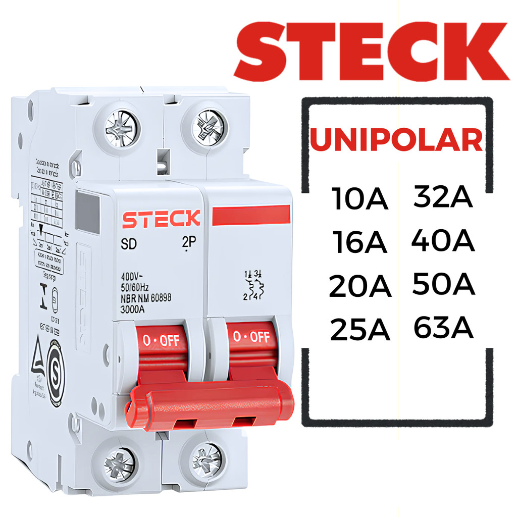 Disjuntor Bipolar 32a Curva C Steck: Onde Comprar | BuscaProdutos