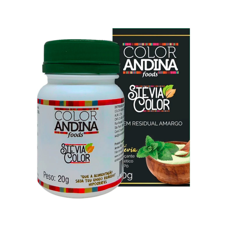 Adoçante Stevia em Pote com 20g da Color Andina