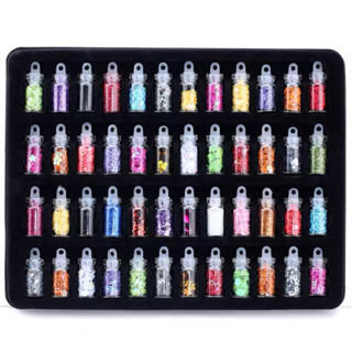 Glitters e Lantejoulas KIT 48 Potinhos Caviar/Estrelas/Coração Sortidos em Oferta na Shopee