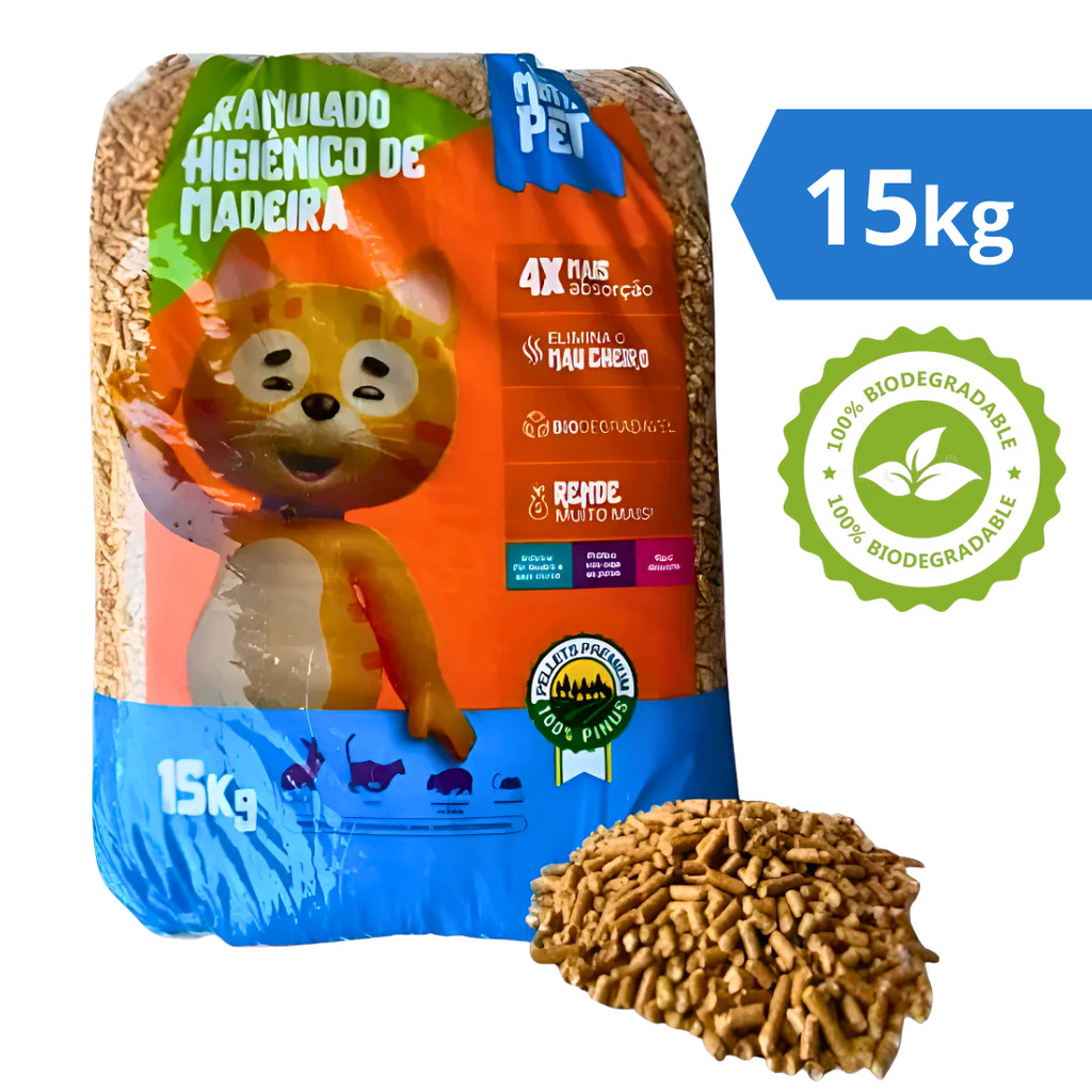 Granulado Higiênico de Madeira 15 kg Biodegradável Motta Pet em Oferta na Shopee
