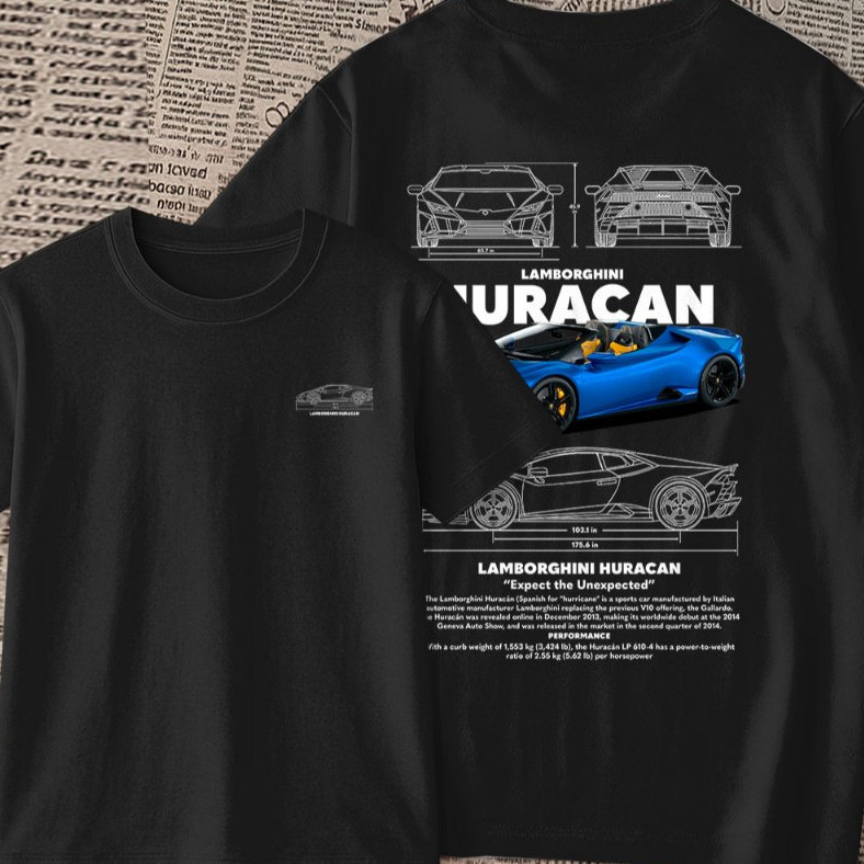 Camiseta | blusa unissex com estampa de carro de corrida huracan cores diversas 100% algodão