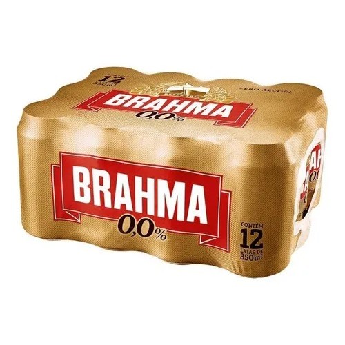 Cerveja Brahma Zero Álcool 350ml - Pack com 12 unidades