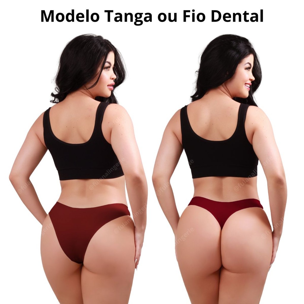 Kit 7 Calcinhas Sem Costura Corte a Laser Tanga ou Fio Acabamento Premium - Import T/F