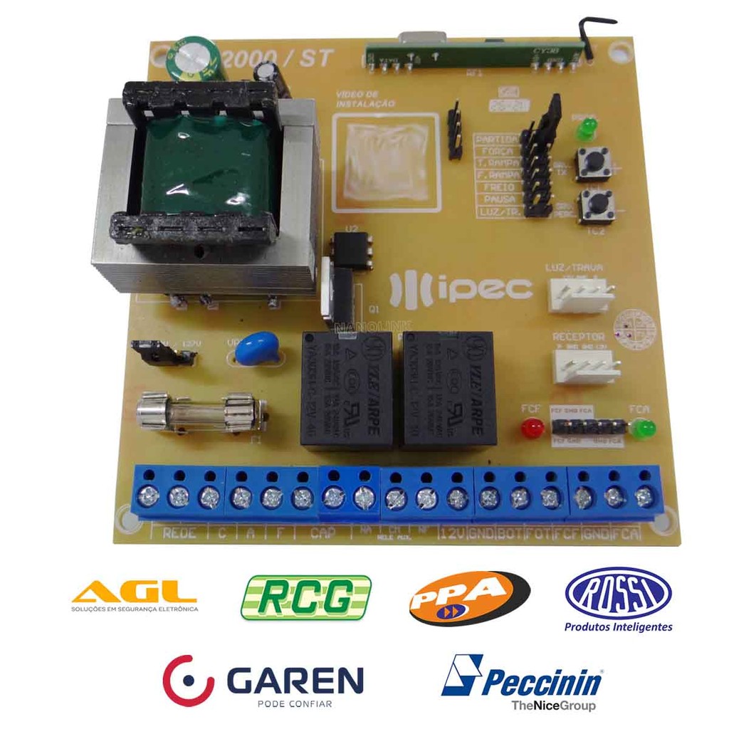 Placa Central Motor Portão Universal Eletrônico P2000 Ipec