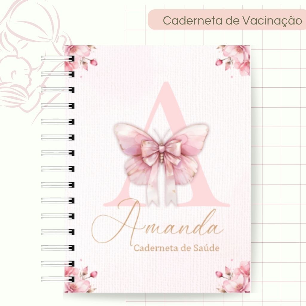 Caderneta De Vacinação Personalizada Bebe Floral Menina Feminina - Caderneta de Vacina Atualizada 2025