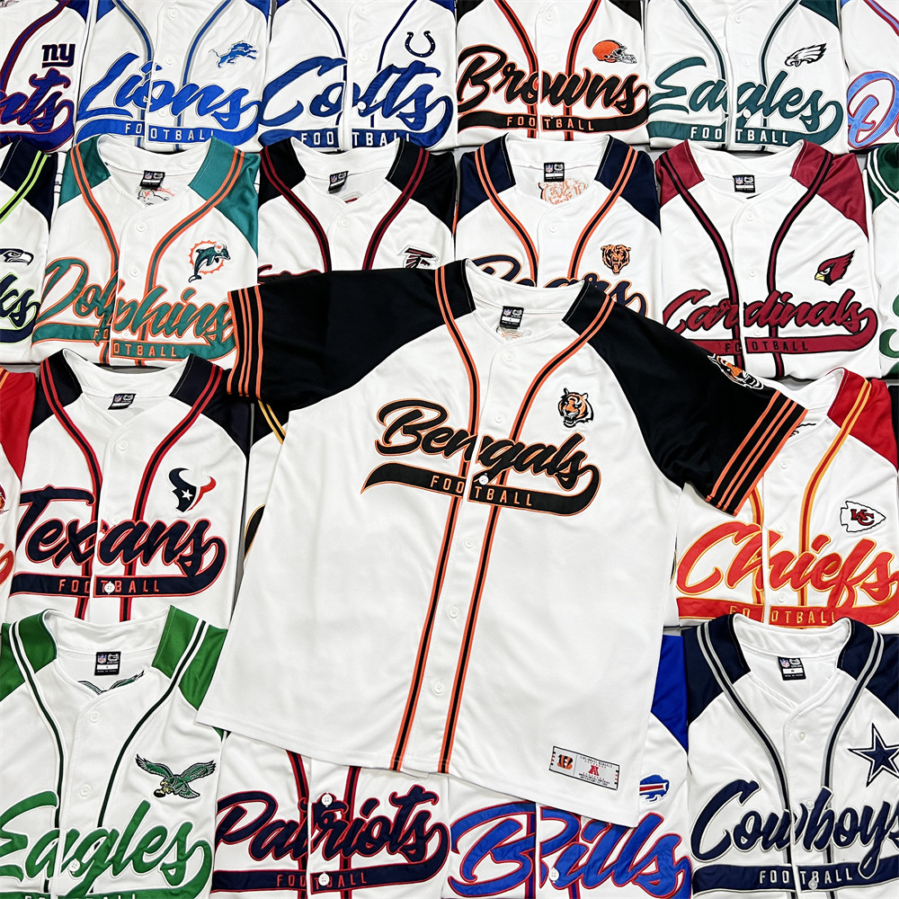 Exportar equipe de Rugby norte-americana indústria pesada dez mil agulhas bordado costura botão camisa rápida-