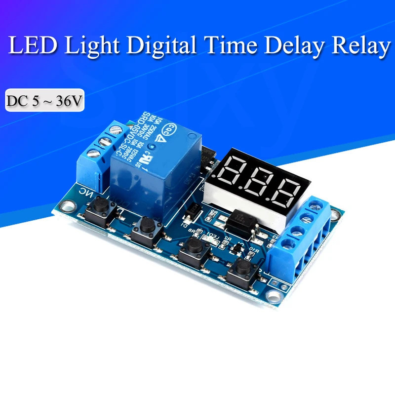 DC 5V 12V 24V LED Luz Digital Tempo Atraso Relé Gatilho Ciclo Temporizador Interruptor De Placa De Circuito Módulo De Co
