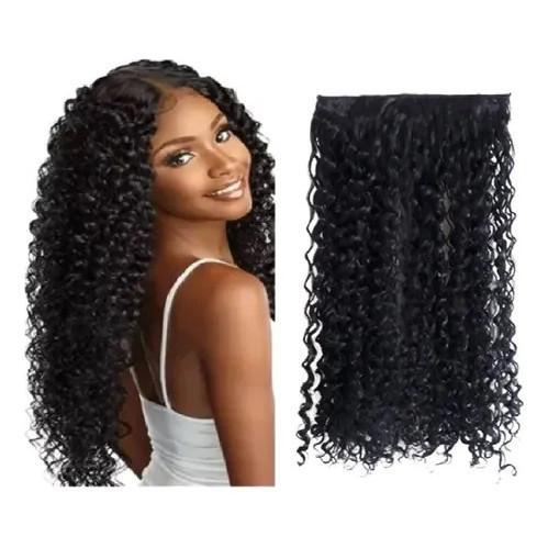 Aplique Tic Tac Bio Orgânico Cacheado 60cm Feminino 1 Tela Preto Aplique Tic Tac Bio Humano Cacheado 1 Tela