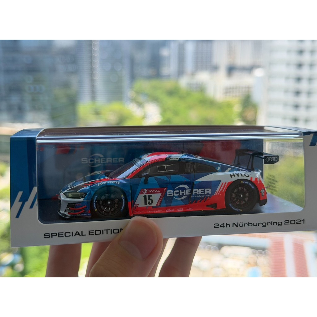 [Estoque pronto Envio imediato] spark 1/43 Audi R8 LMS GT3 2021 Novo revestimento Taipei 24 horas Sai SCHERERER com caix
