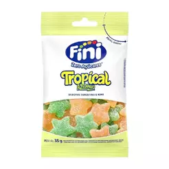 Bala Fini Gelatina Tropical Zero Açúcar 35g - Embalagem com 24 Unidades